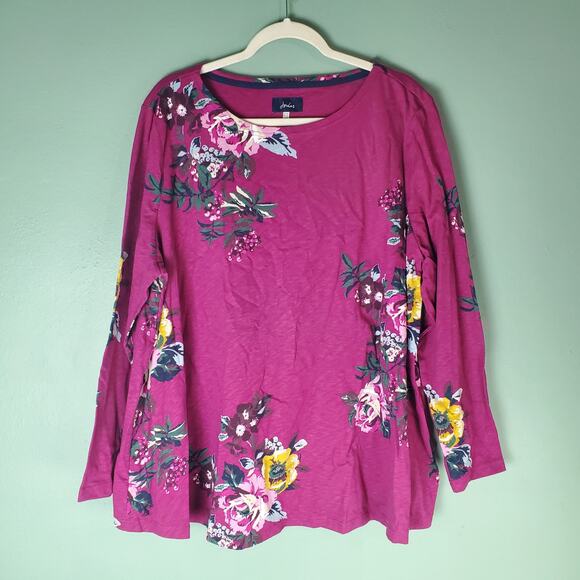 Joules Tops - Joules Women's Berry Floral Harbour Light Swing Long Sleeve Jersey Top Size 20